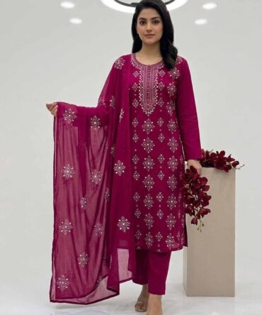 Afghani Shesha & Hand Embroidered 3pcs Suit