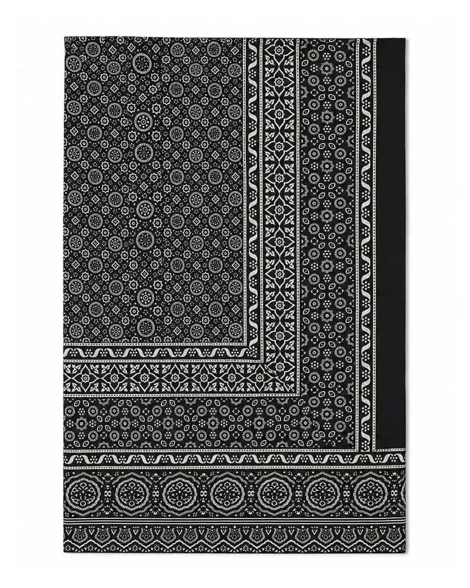Ajrak Cotton Chadar - Black - Image 2