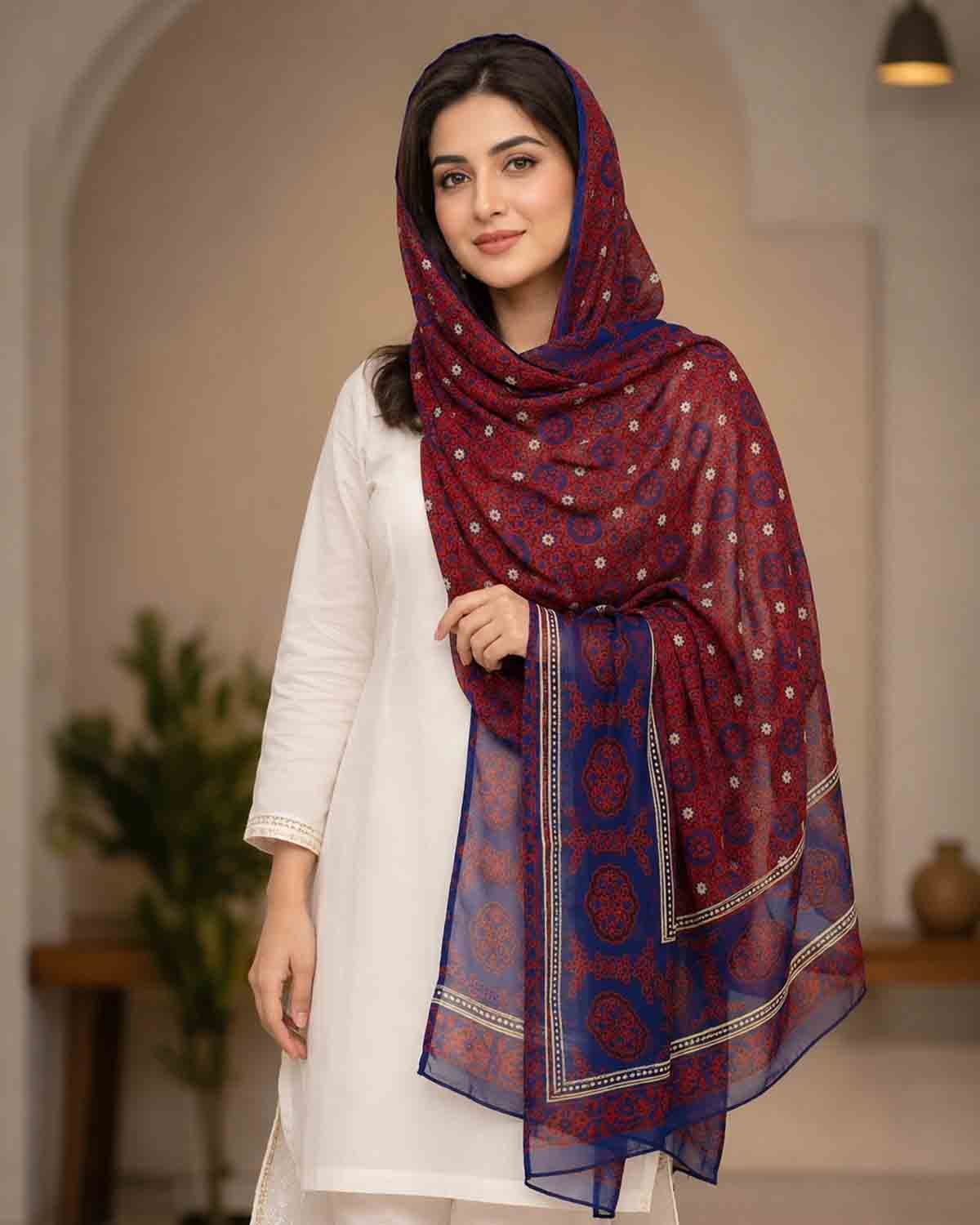 Ajrak Chiffon Dupatta
