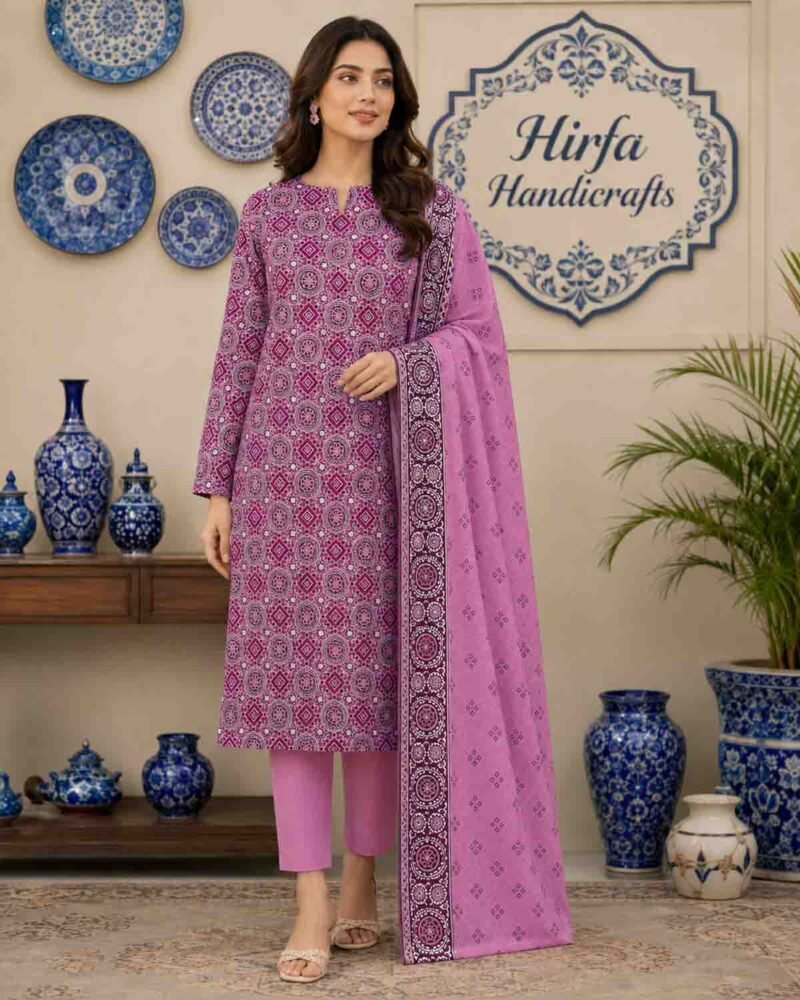 Ajrak Printed 3pc Suit