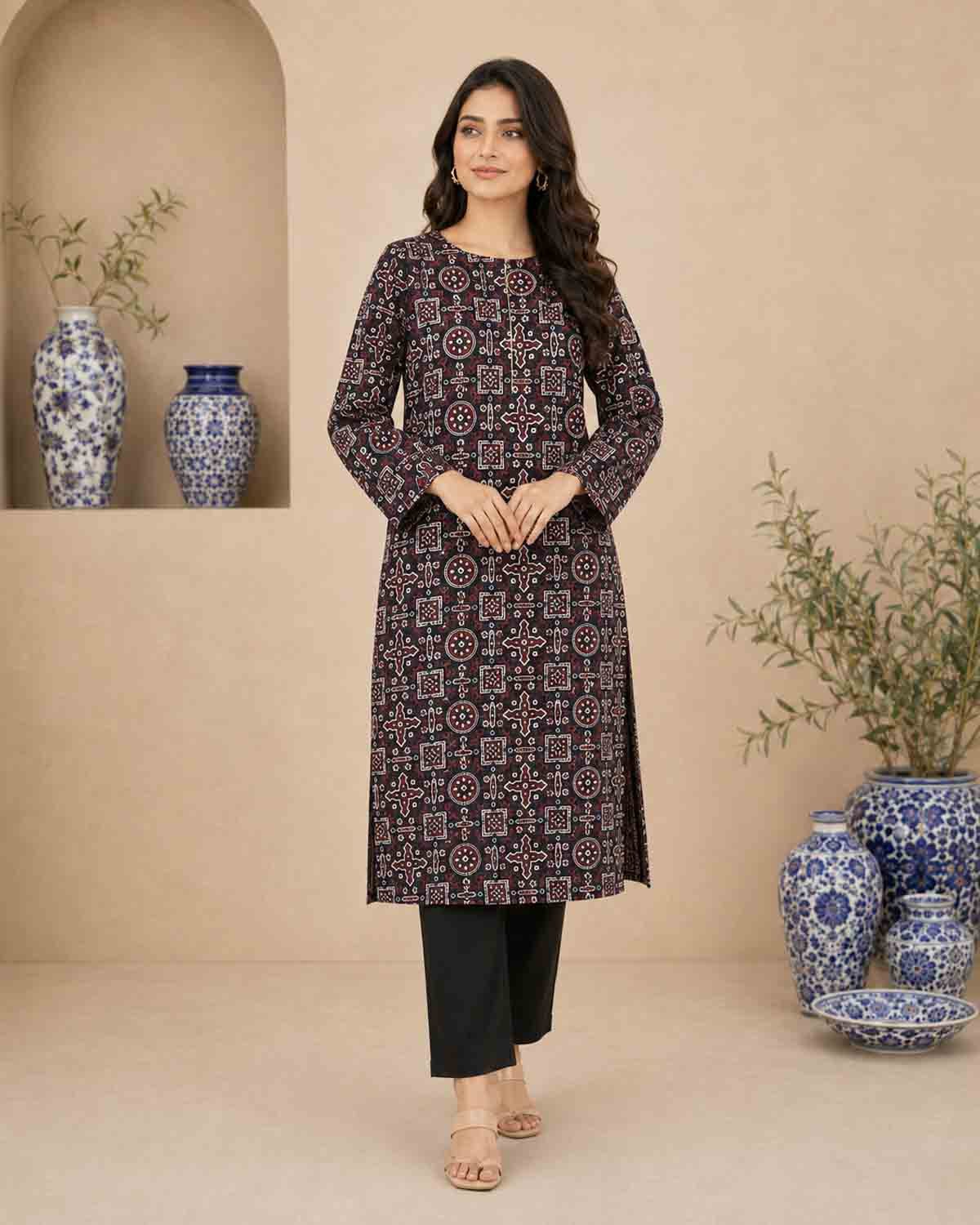 Hand Block Ajrak Printed Shirt