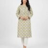 Hand Block Printed Shirt- White
