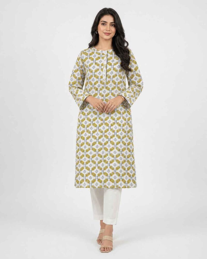Hand Block Printed Shirt- White