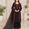 Black & Red Embroidered 3-Piece Suit