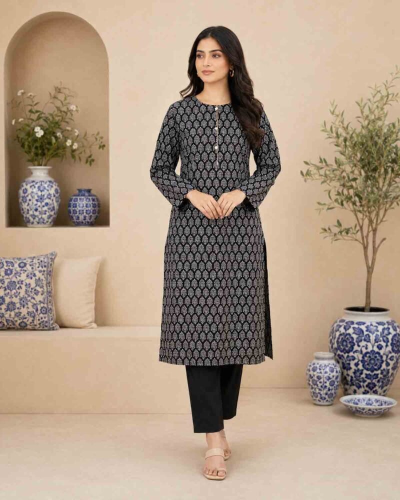 Hand Block Printed Shirt- Black
