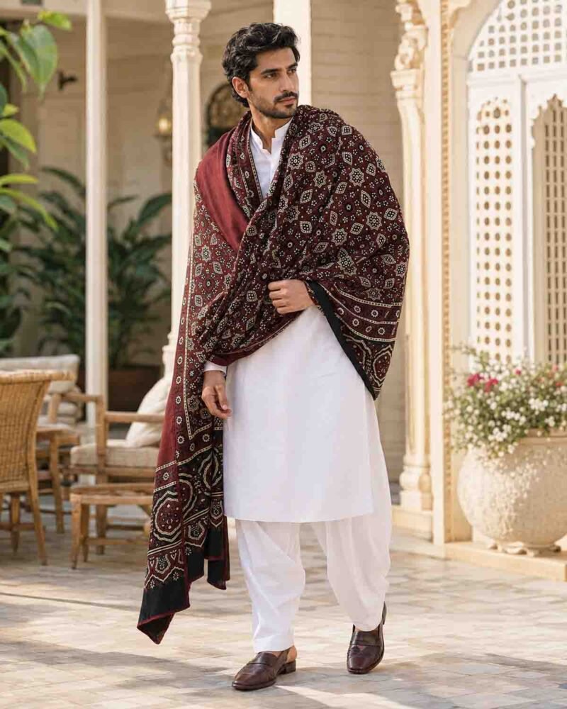 Ajrak Leaf Jaal- Men